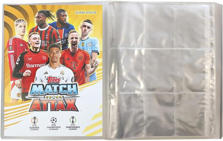 Bundle mit Match Attax CL 2024/25 - Trading Cards + Exklusive Collect-it Hüllen (1 Leere Sammelmappe