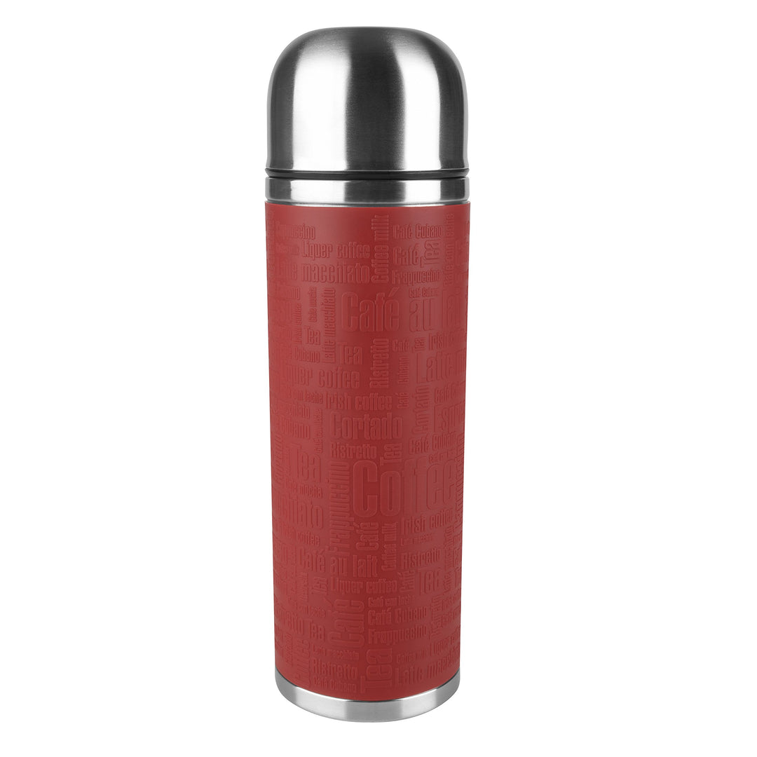Emsa 515715 Senator Manschette Isolierflasche, Mobil geniessen, 1,0 L, Safe Loc Verschluss, rot Rot