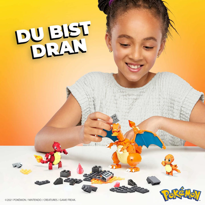 MEGA HFG06 - Mega Construx Pokémon Glumanda Evolutionsset, Konstruktionsspielzeug, Spielzeug ab 7 Ja