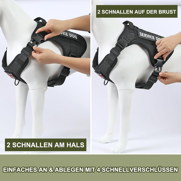 Demigreat Taktisches Anti-Zug-Hundegeschirr Klein Mittel Gross Hund M Stern Schwarz, M Stern Schwarz