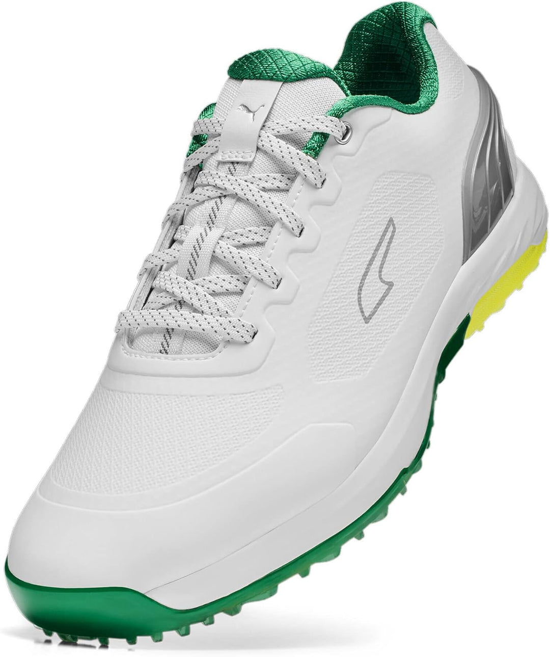 PUMA Herren Alphacat Nitro Golfschuh, 40.5 EU White Archive Green Yellow Burst