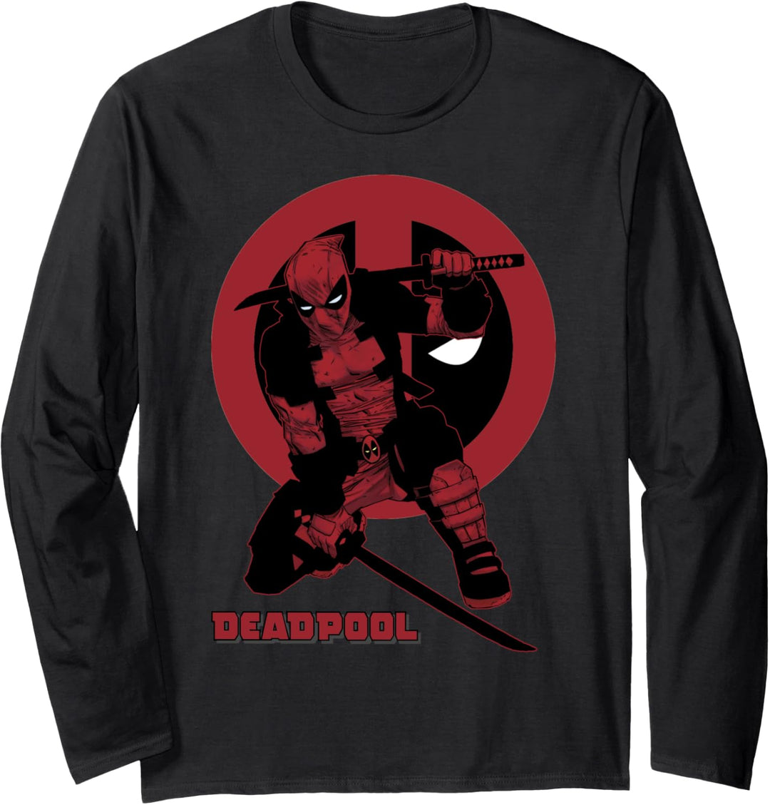 Marvel Deadpool Samurai Style Portrait Langarmshirt