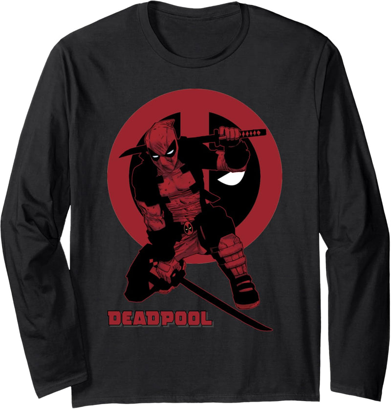 Marvel Deadpool Samurai Style Portrait Langarmshirt