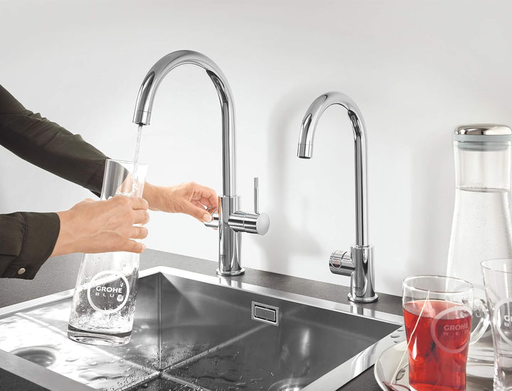 GROHE Blue - C-Auslauf Kit (mit Bluetooth und WiFi, Farbdisplay, Verbrauchsdaten Anzeige und Überwac