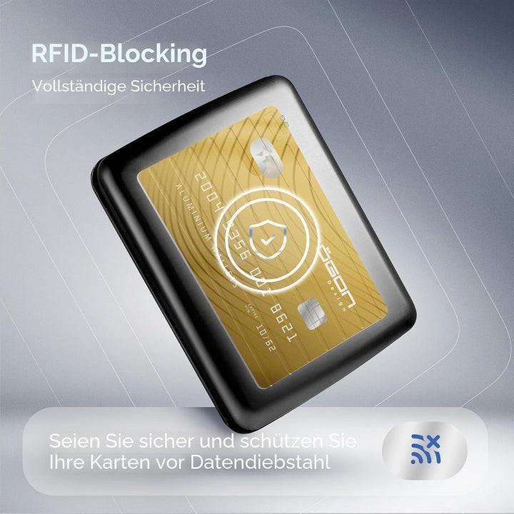 OGON Aluminium Geldbörse Smart Case V2 Large - Fach für Münzen und Banknoten - RFID Schutz Kartenhal