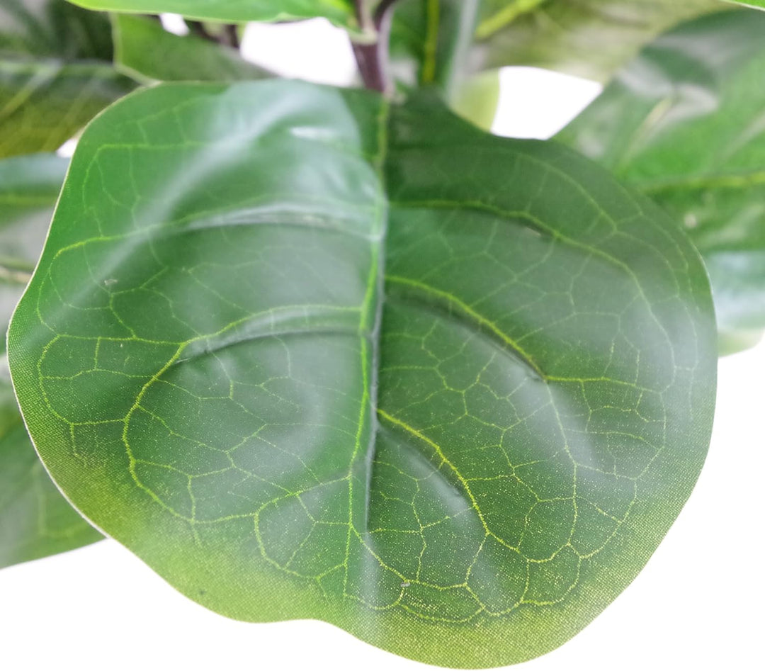 Leaf Design UK Künstliche Pflanze Fiddle Fig Baum, schwarzer Kunststofftopf, 90 cm 90cm (3ft) Fiddle
