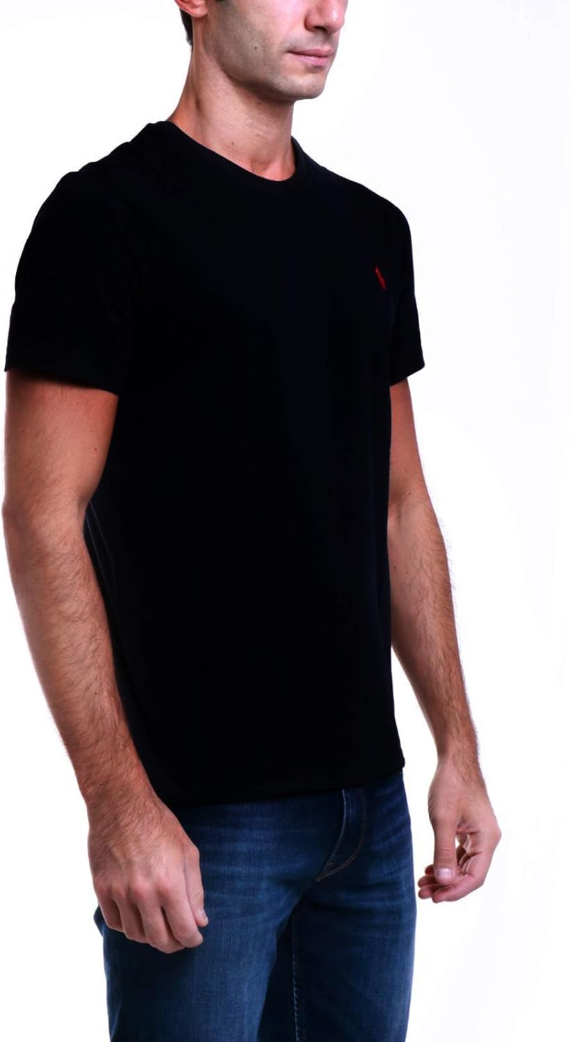 Polo Ralph Lauren Mens Crew Neck Big Pony T-Shirt XL Schwarz (Rl Black A0060), XL Schwarz (Rl Black