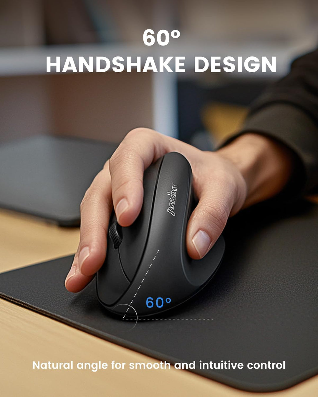 Perixx PERIMICE-608 Programmierbare Ergonomische Maus - Vertikales Design - 800/1200/1600 dpi - Kabe