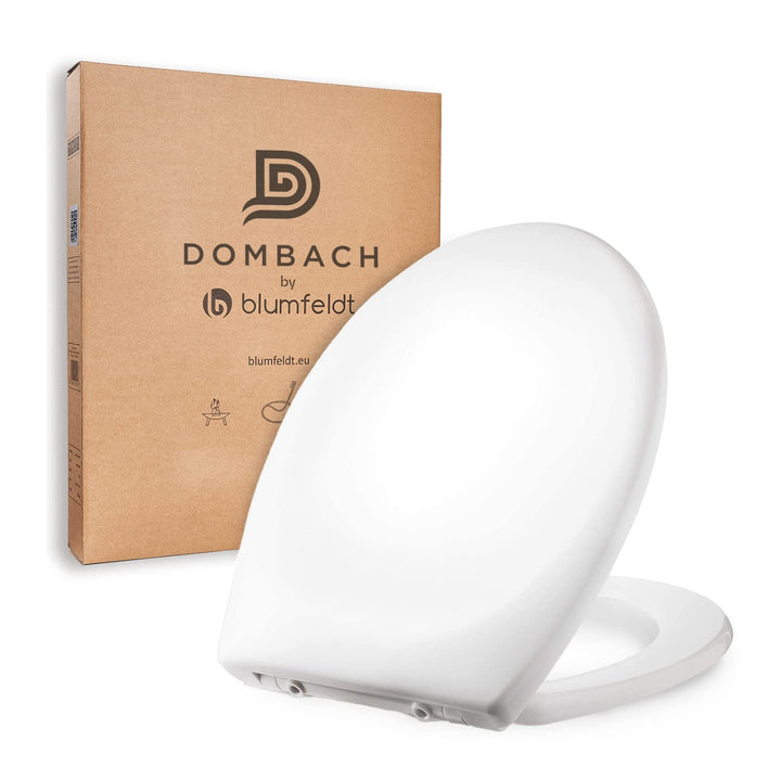 Dombach® Kaiana Premium Toilettendeckel (Weiss, Oval) Antibakterieller WC Sitz mit Absenkautomatik S