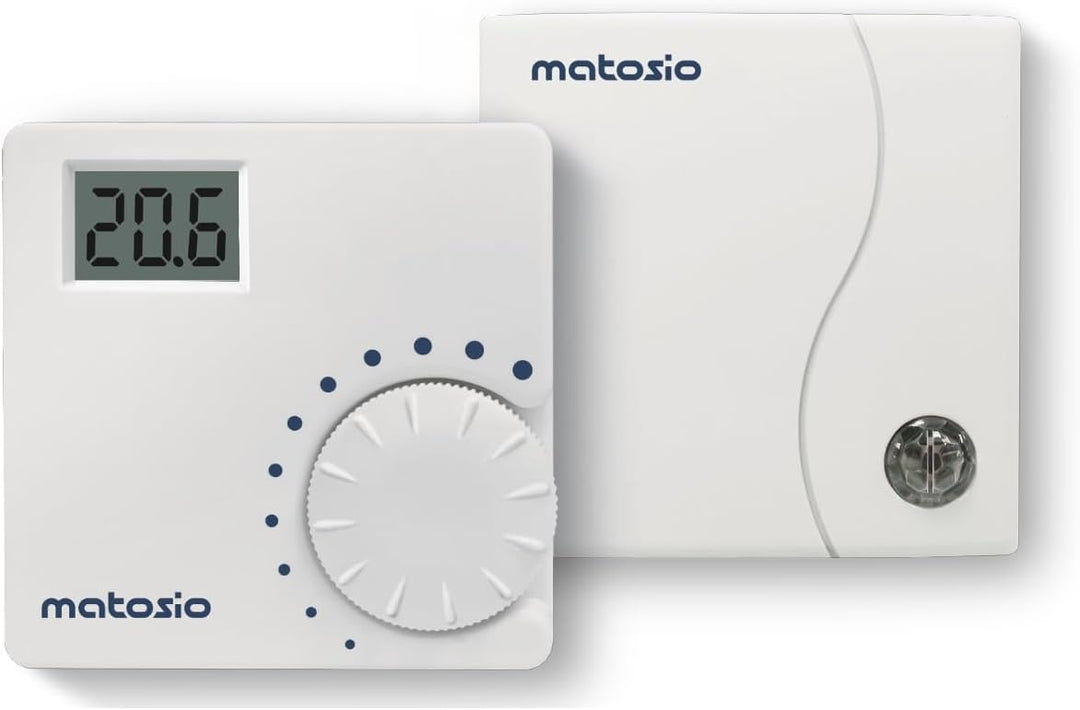 Matosio TH610 Kabelloses Thermostat mit Empfänger, Kesselthermostat, batteriebetriebener Raumthermos