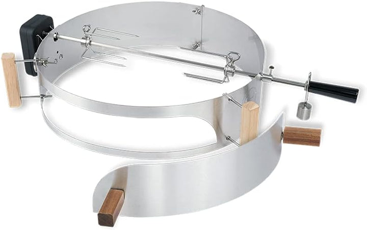MOESTA-BBQ 10094 Smokin' PizzaRing Rotisserie-Set – Elektrischer Spiessdreher für Kugelgrill mit 60