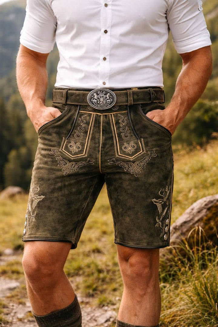 Maddox Herren Lederhose Ronn 50 Moor-antik W., 50 Moor-antik W.