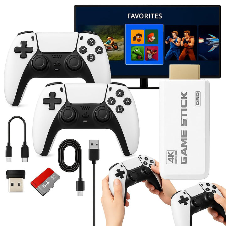 Retro HDMI Konsole mit 2 kabellosen Controllern und integrierter Spielesammlung