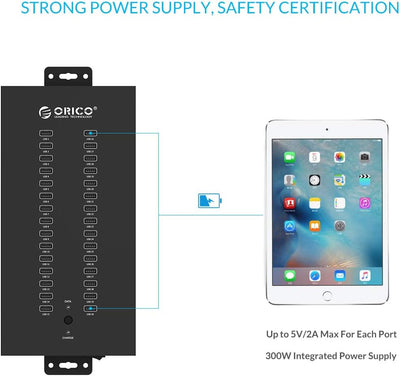 ORICO 30-Port USB-Hub-Ladestation Hochleistungs-Schnellladestation-Industrie HUB-USB 2.0 Hub-Ladesta