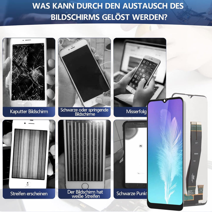 RongZy Ersatz Display Kompatibel für Samsung Galaxy A03/A035G Touchscreen Bildschirm Digitizer Glas