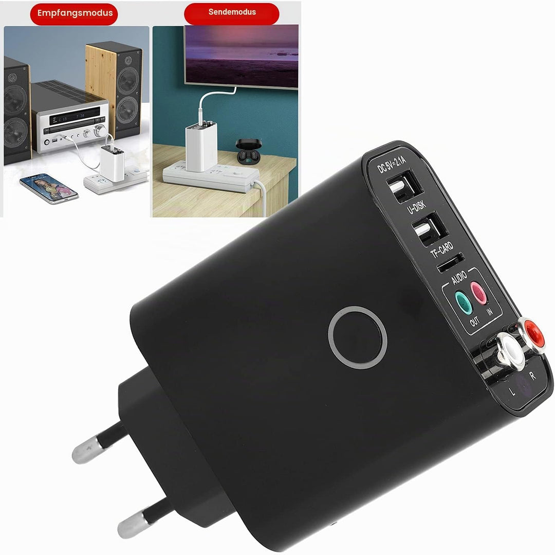FM-Sender, 2 In 1 110-240 V Bluetooth 5.0-Empfänger-Sender, Drahtloser Audioadapter APP-Steuerung fü