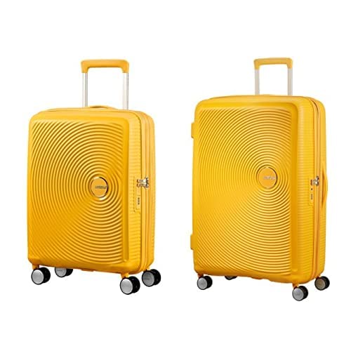 American Tourister Soundbox - Spinner S Erweiterbar Handgepäck, 55 cm, 41 L, Gelb (Golden Yellow)+Sp