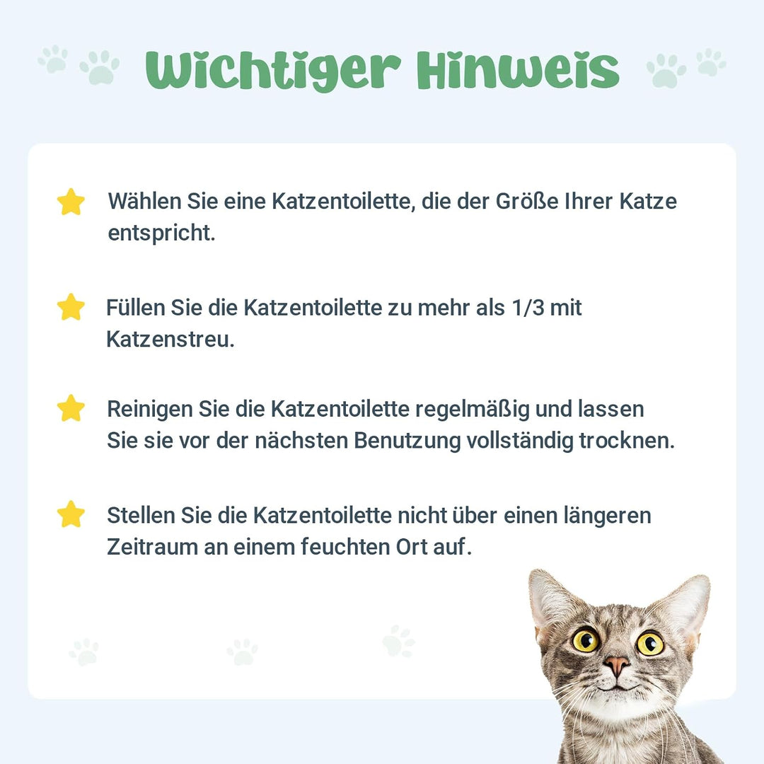WENBOKMIN Katzenklo Edelstahl, Grosse Katzentoilette,50x35x15cm | Edelstahl Katzenklo– robust und la