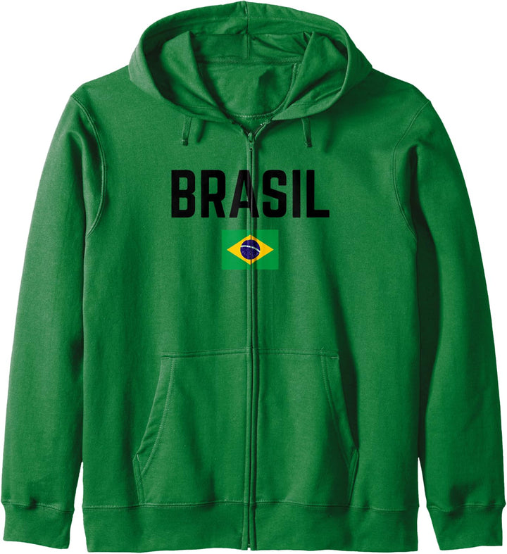 BRASIL BRASILIEN Flagge | Damen Herren Kinder BRASILIEN Kapuzenjacke