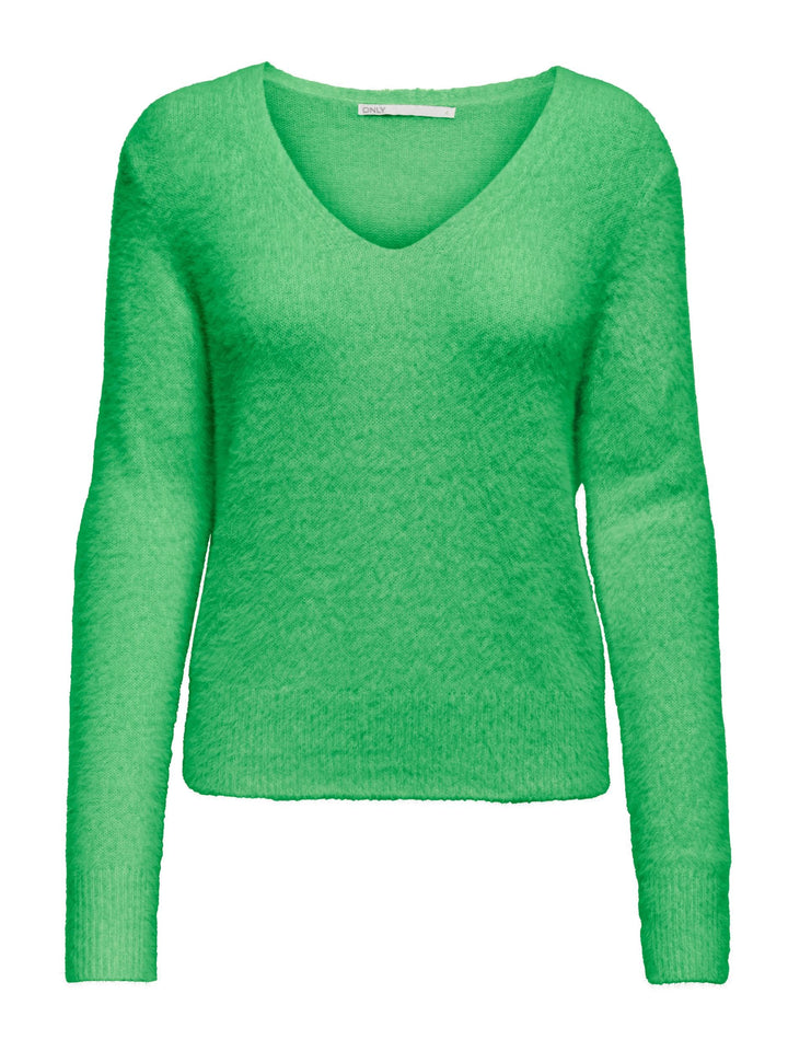ONLY Damen Onlella Piumo Ls V-Neck Cc KNT Pullover L Island Green, L Island Green