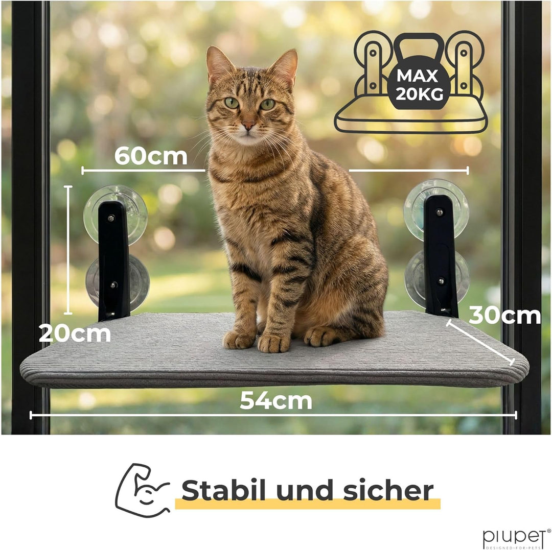 Schwebende Katzenfensterliege – Klappbare & platzsparende Katzenliege mit Saugnäpfen I Wendbare Häng