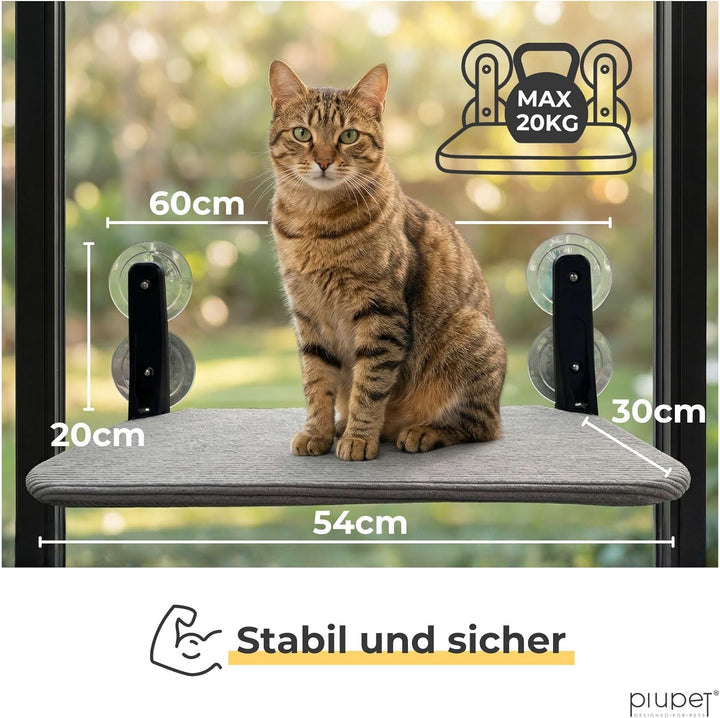 Schwebende Katzenfensterliege – Klappbare & platzsparende Katzenliege mit Saugnäpfen I Wendbare Häng