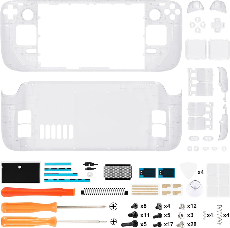 eXtremeRate Ersatz Full Case&Tasten Set für Steam Deck, DIY-Gehäuse Fronthülle/Rückplatte/Trigger D-