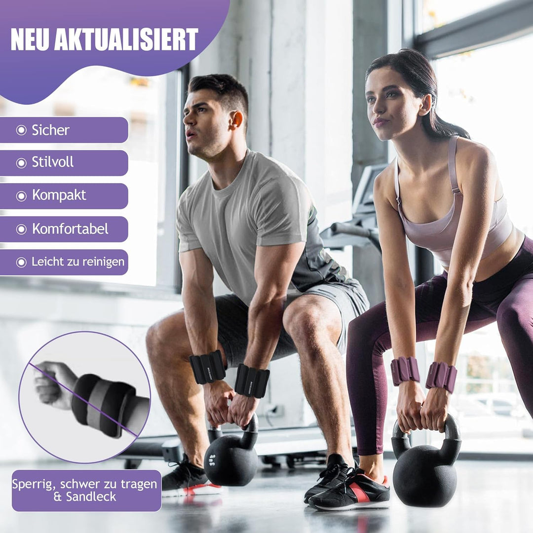 BECOJADDE Gewichtsmanschetten fuss 0.45 KG / 0.9 KG Je Gewichte für Beine und Arme Set 2 Ankle Weigh