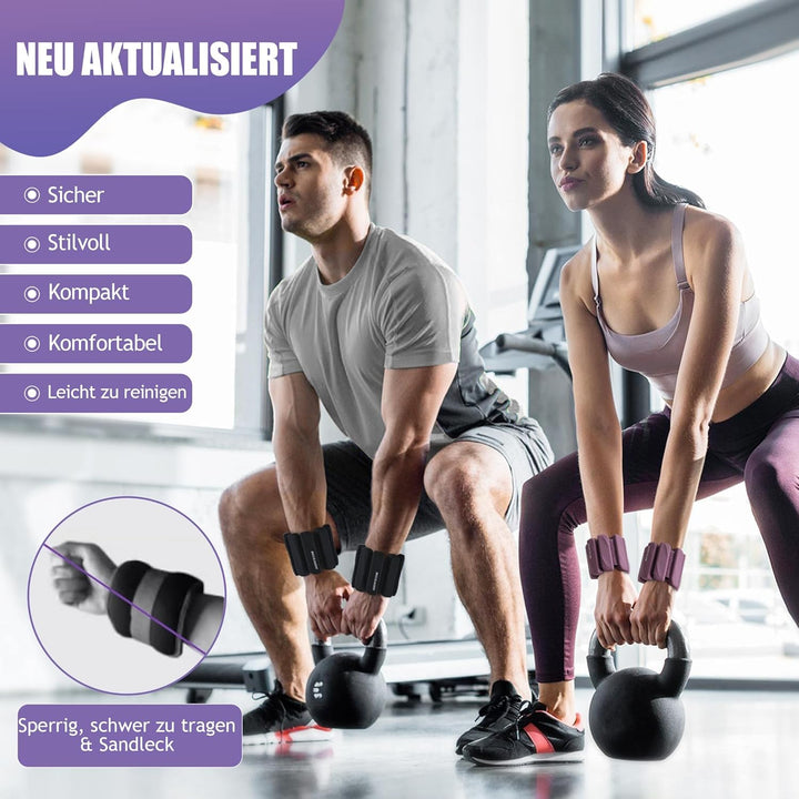 BECOJADDE Gewichtsmanschetten fuss 0.45 KG / 0.9 KG Je Gewichte für Beine und Arme Set 2 Ankle Weigh