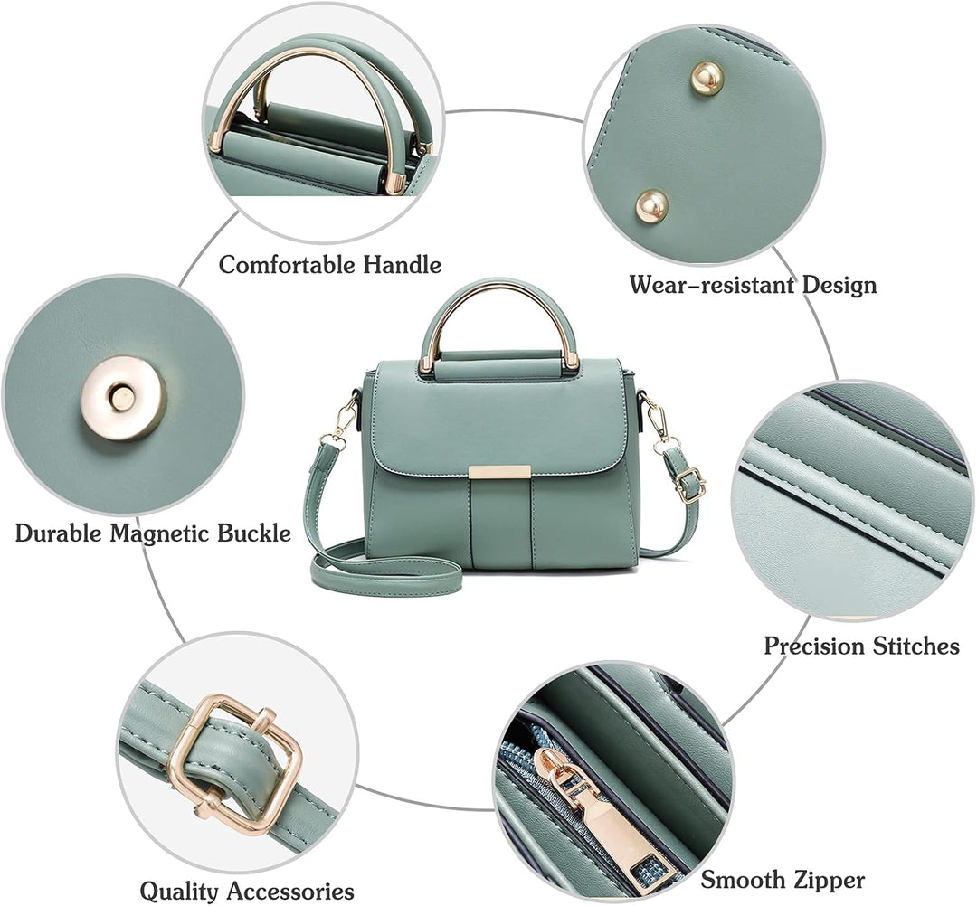 PORRASSO Damen Schultertasche Mode Handtasche PU Leder Top Griff Tasche Umhängetasche Schöne Henkelt