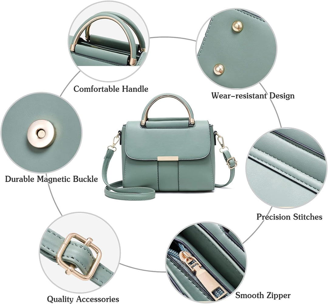 PORRASSO Damen Schultertasche Mode Handtasche PU Leder Top Griff Tasche Umhängetasche Schöne Henkelt