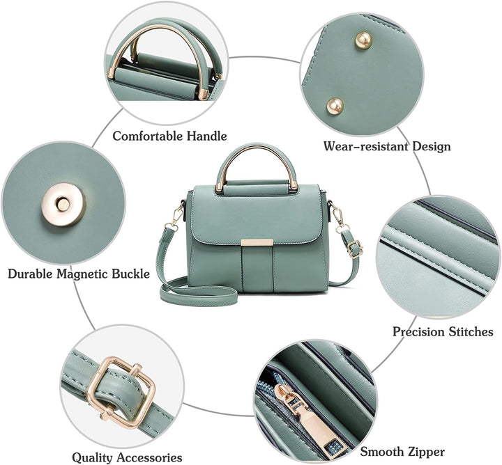 PORRASSO Damen Schultertasche Mode Handtasche PU Leder Top Griff Tasche Umhängetasche Schöne Henkelt