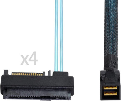 xiwai Internes Mini SAS SFF-8643 Host auf 4 SAS 29-Pin SFF-8482 Target Disk 6 Gbit/s Data Server Rai