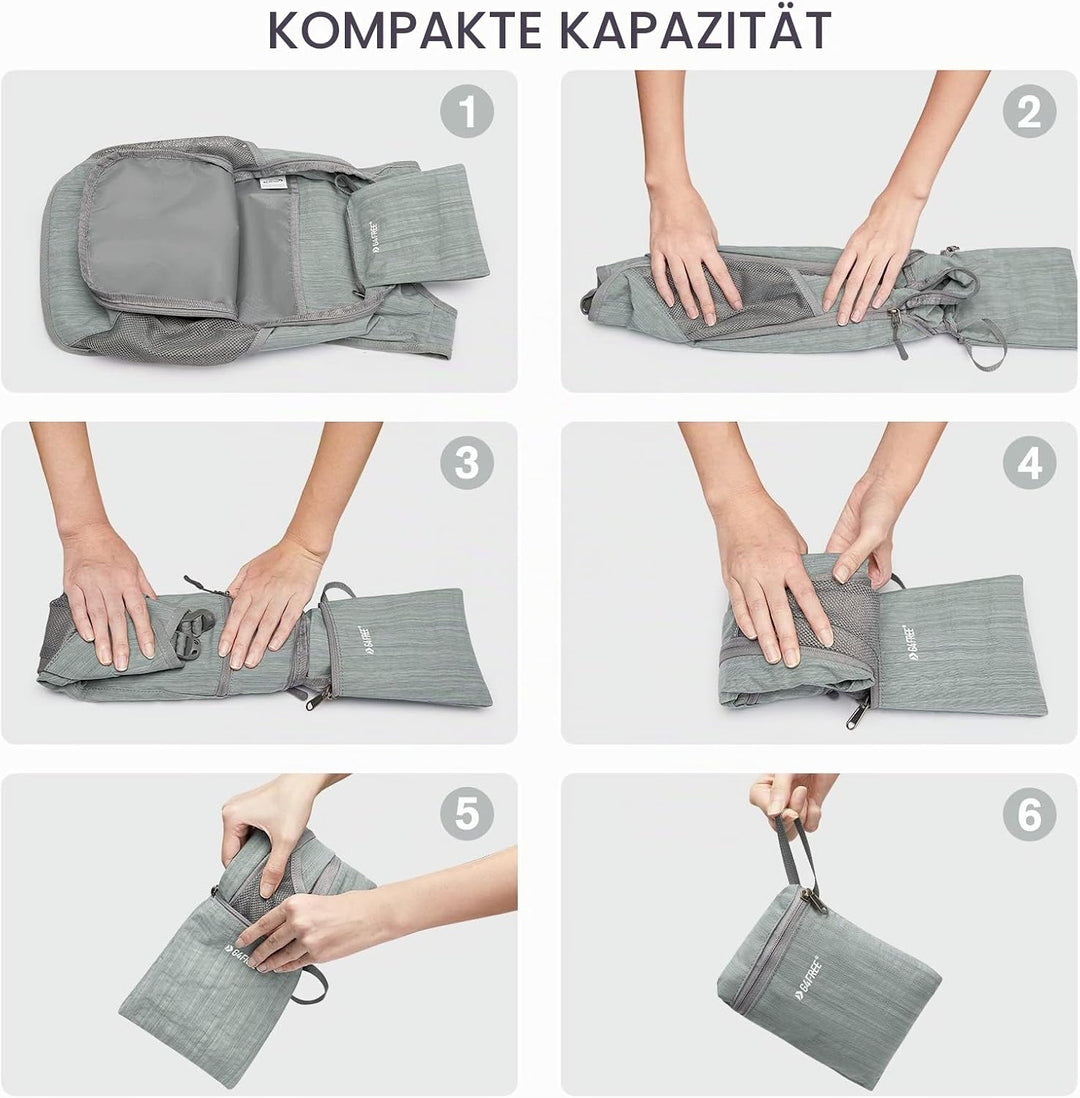 G4Free 10/15/20L Faltbarer Rucksack Klein, Wanderrucksack Leicht, Tagesrucksack Damen Herren für Wan