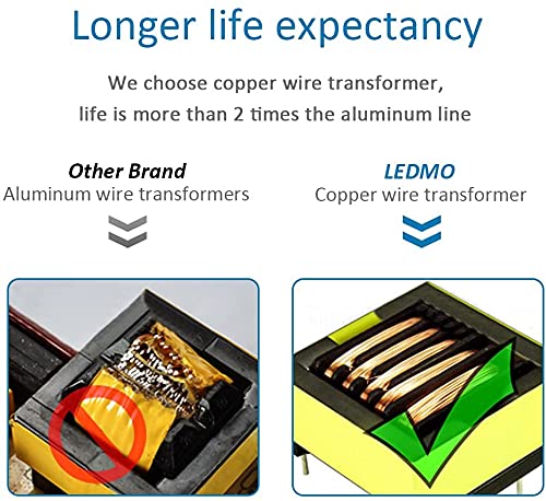 LEDMO 2 Stücke 12V 20A Netzteil Adapter Transformator für LED Streifen Lichter, AC/DC Schaltnetzteil
