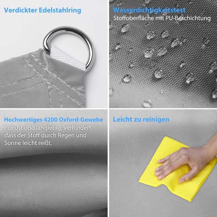Sonnensegel Wasserdicht &amp; UV-Schutz, Verdickter 420D Oxford-Stoff – Perfekter schattiger Rückzugsort