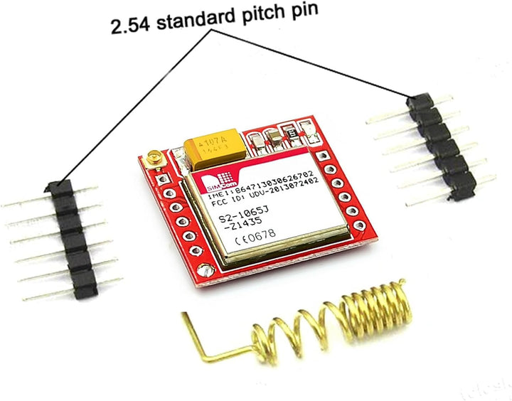 ARCELI 2 x GPRS GSM Module, Breakout Modul TTL serielle Schnittstelle 3.7~4.2V Quad-Band 850/900/180