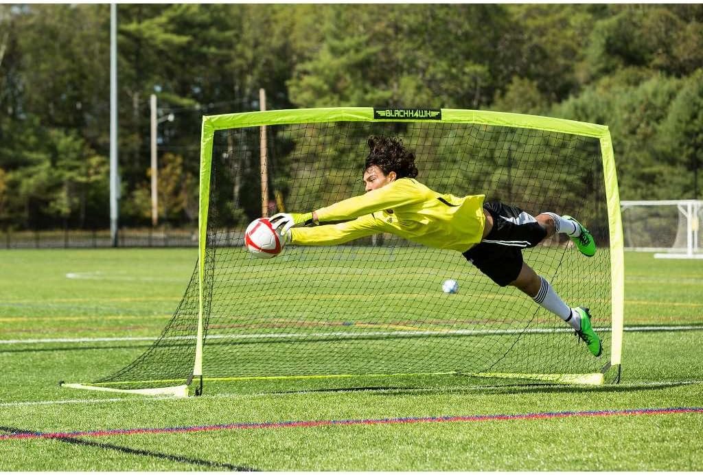 Franklin Sports Blackhawk Fussballtor für den Garten – tragbare Pop-up-Fussballnetze, Faltbare Tore