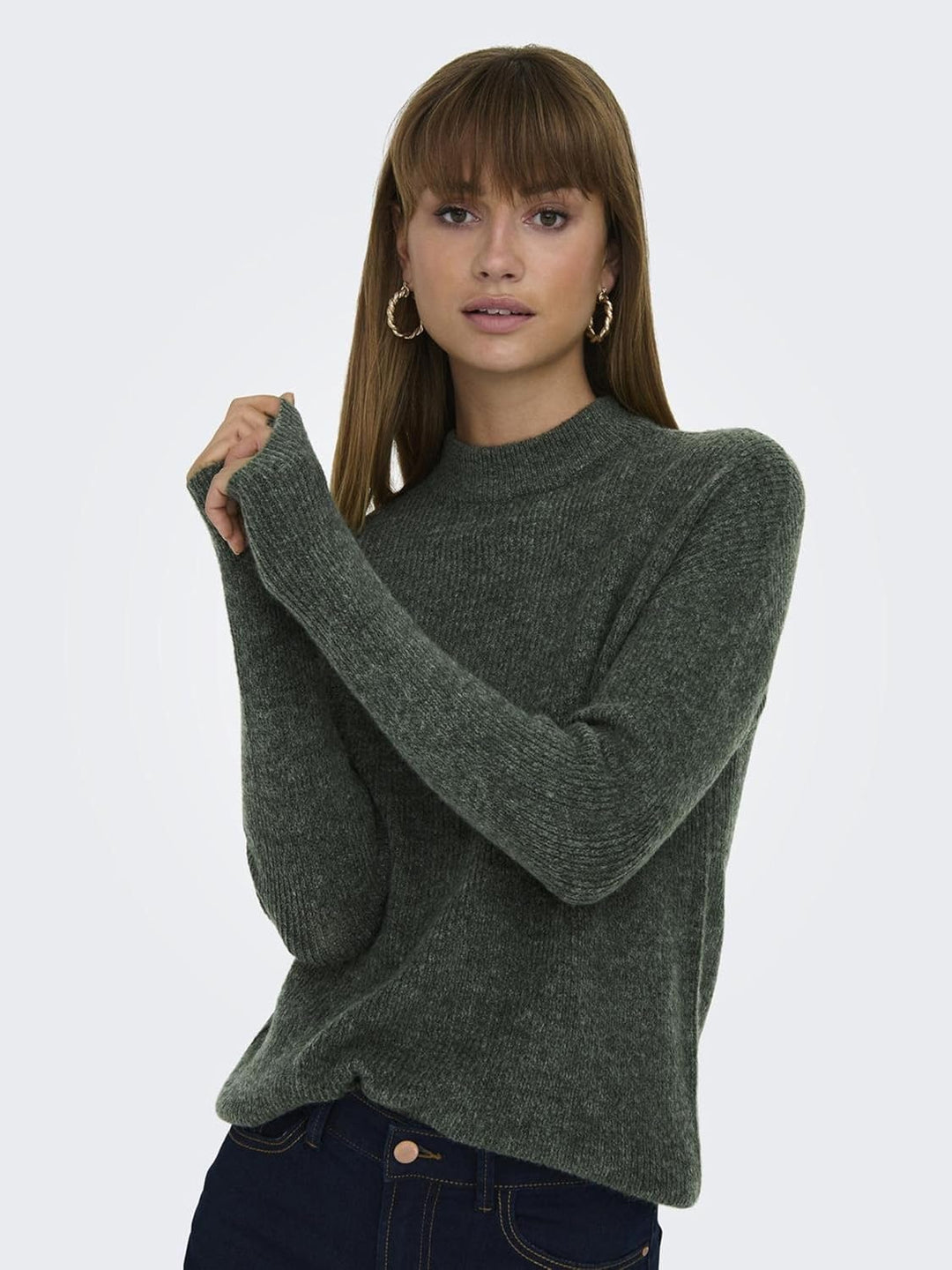 ONLY Female Strickpullover ONLCAMILLA Strickpullover, L Pine Grove/Detail:melange