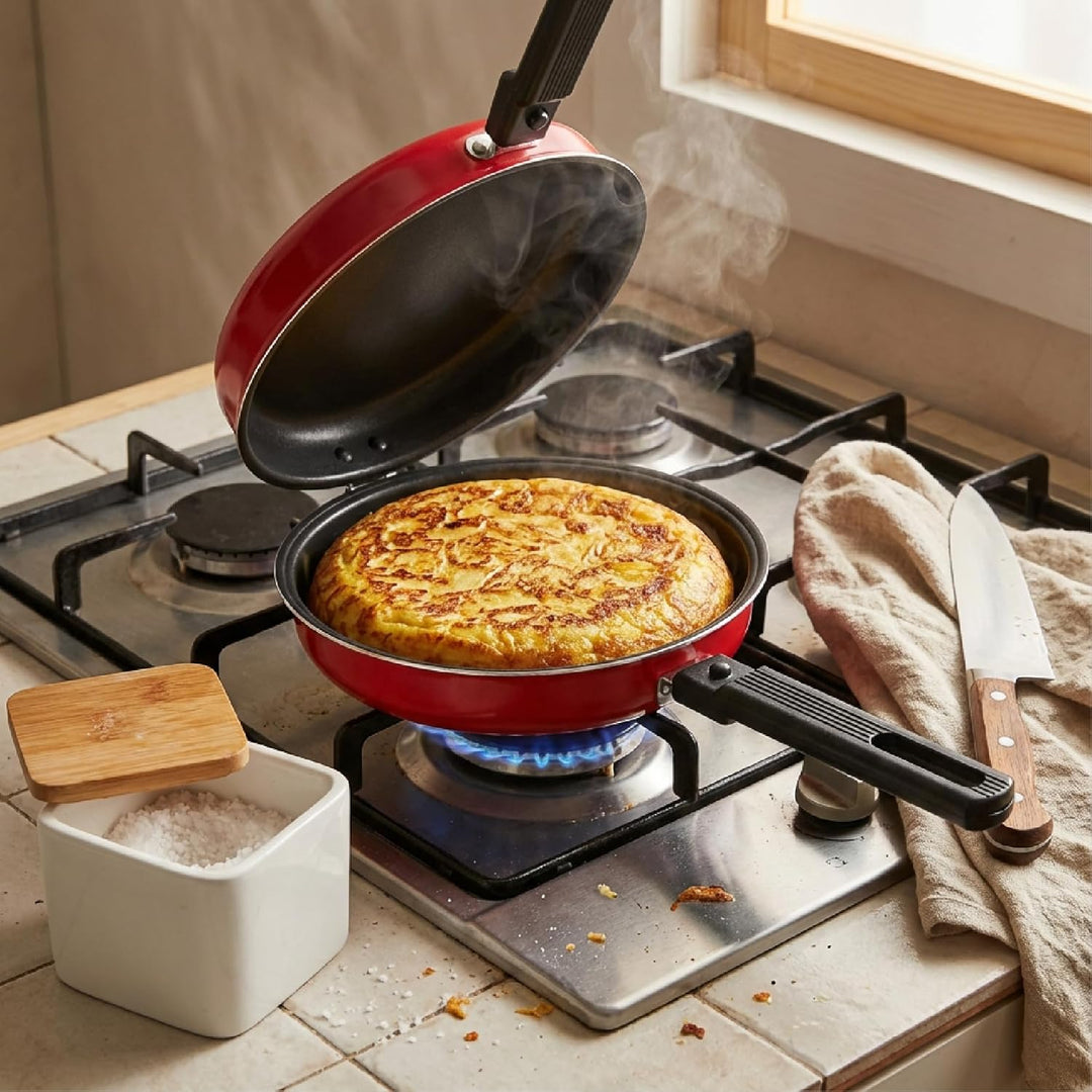 IBILI SARTEN Tortilla PATATAS Venus 24 CMS, Stainless Steel, schwarz/rot, 24 cm, 24 cms