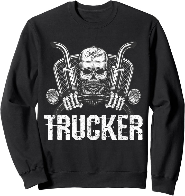 Trucker Schädel Diesel Truck LKW Fahrer Sweatshirt