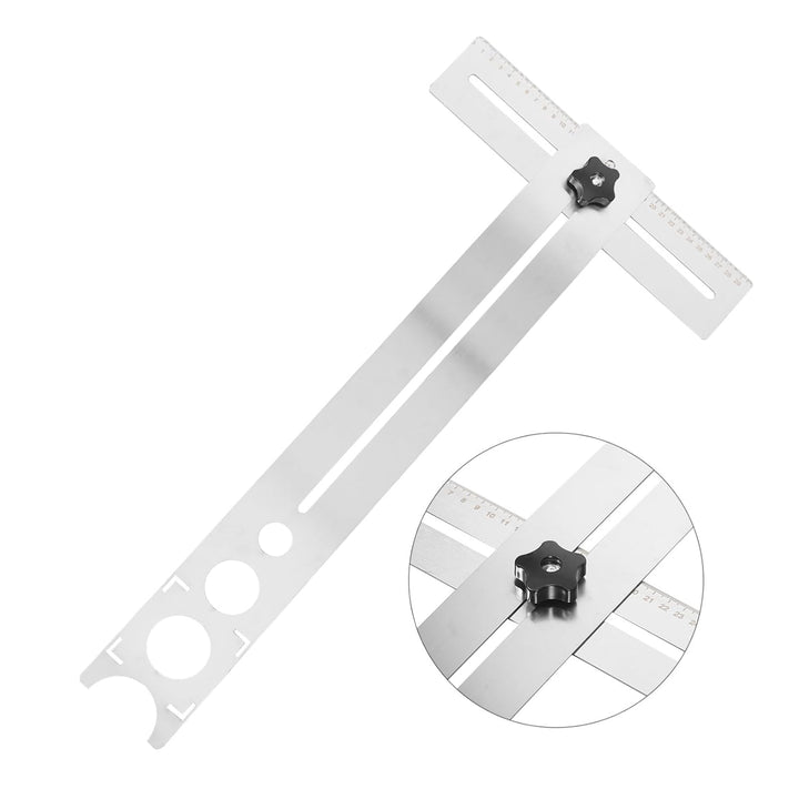 jojofuny Design Lineal und Glas für Benutzerfreundlichem mit Edelstahl Multifunktionaler Fliesenloch