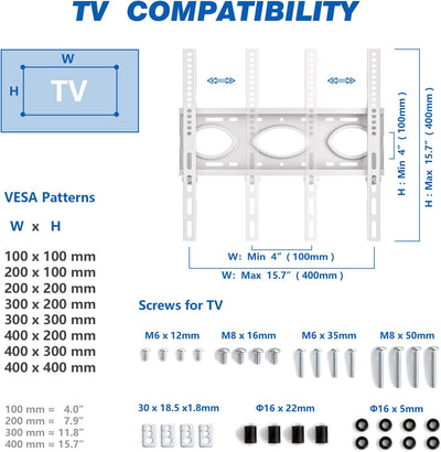 TV Ständer Rollbar Fernsehständer Bodenständer - Rfiver Fernseher ständer Rollwagen mit Rollen Weiss