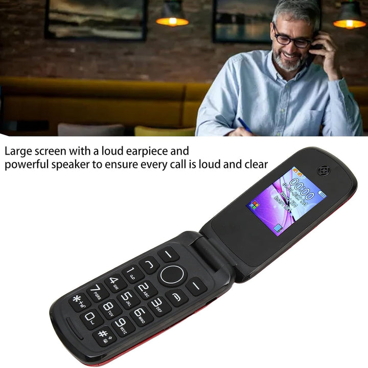 Klapptelefon für Senioren, Entsperrt, 3G LTE Dual SIM, Grosse Tasten mit Lautsprecher, Grosse Tasten