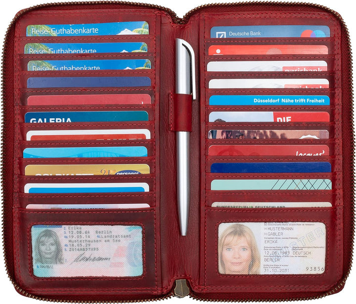 Hill Burry Leder Handy Portemonnaie I Geldbörse | Umhängetasche | Handy-Wallet aus hochwertigem natu