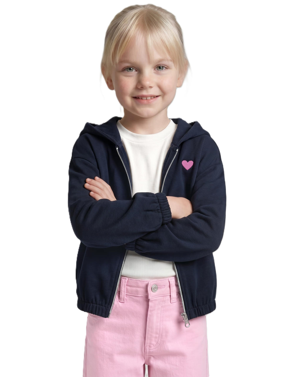 Tom Tailor Mädchen Kinder Cropped Sweatjacke mit Stickerei 128-134 10668 - Sky Captain Blue, 128-134