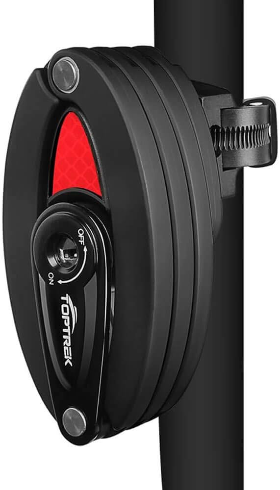 Toptrek Faltschloss mit Halterung Fahrradschloss Schlüssel Lang 85cm 8 Gelenken Fahrradschloss Fahrr