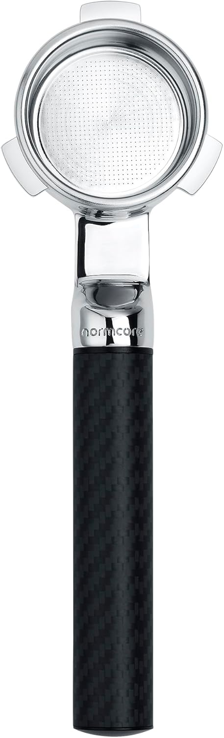 Normcore 54 mm flacher, bodenloser Siebträger mit Kohlefaser-Griff, passend für Breville/Sage Barist
