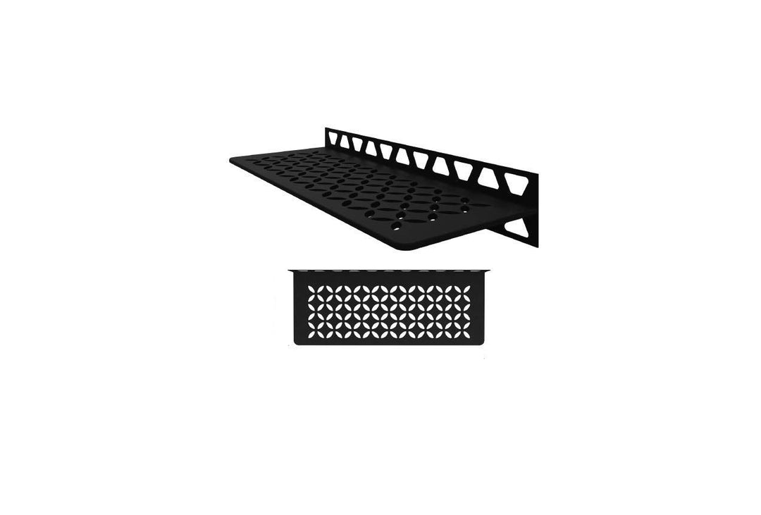 Schluter Systems Wandregal SWS1D5MGS Kerdi-Line Duschzubehör mit Blumenmuster, Mattschwarz Matte Bla