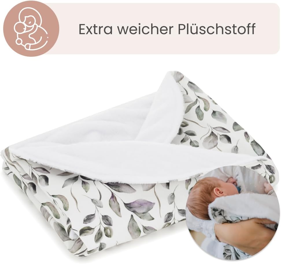 MIMUSELINA Babydecke Baumwolle - Super Warme Baby Blanket für Winter und Herbst - Kuscheldecke Baby